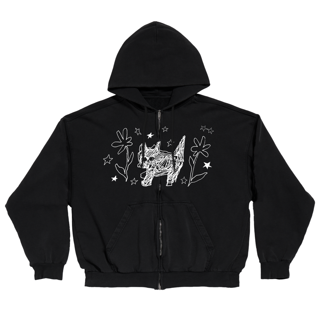 Beabadoobee - SCRIBBLE CAT ZIP HOODIE